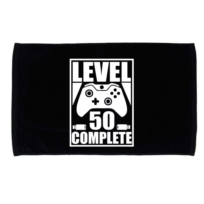 Level 50 Complete Video Gamer 50th Birthday Microfiber Hand Towel