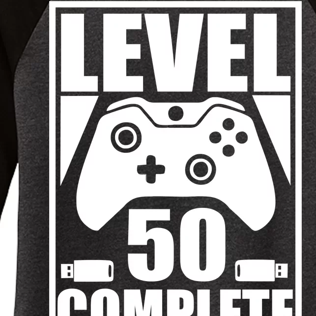 Level 50 Complete Video Gamer 50th Birthday Women's Tri-Blend 3/4-Sleeve Raglan Shirt