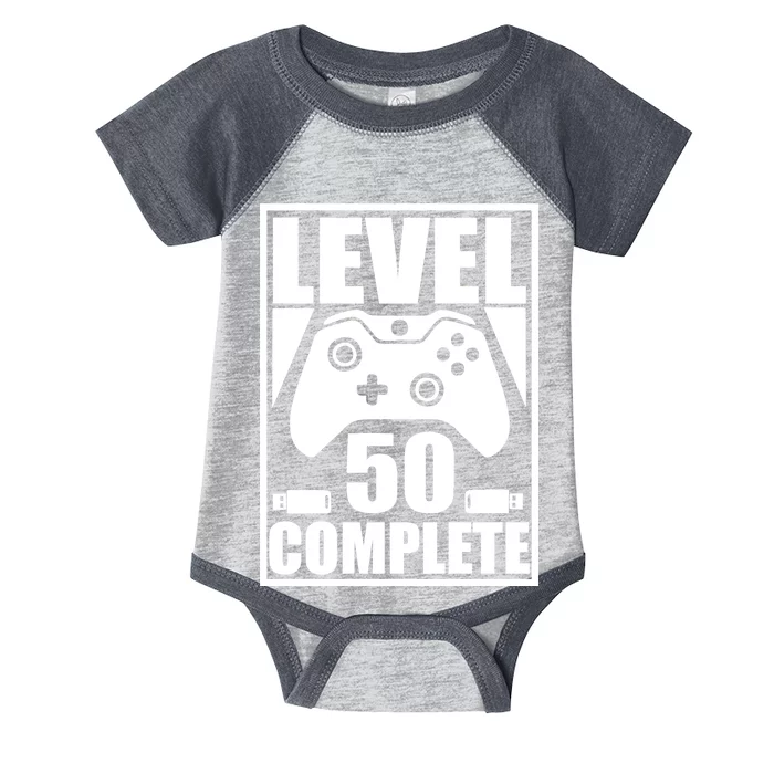 Level 50 Complete Video Gamer 50th Birthday Infant Baby Jersey Bodysuit