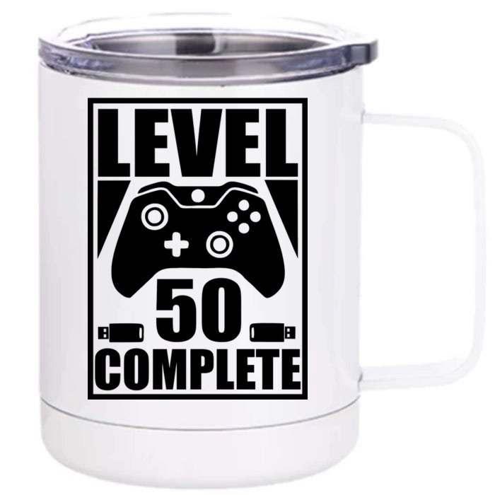 Level 50 Complete Video Gamer 50th Birthday Front & Back 12oz Stainless Steel Tumbler Cup