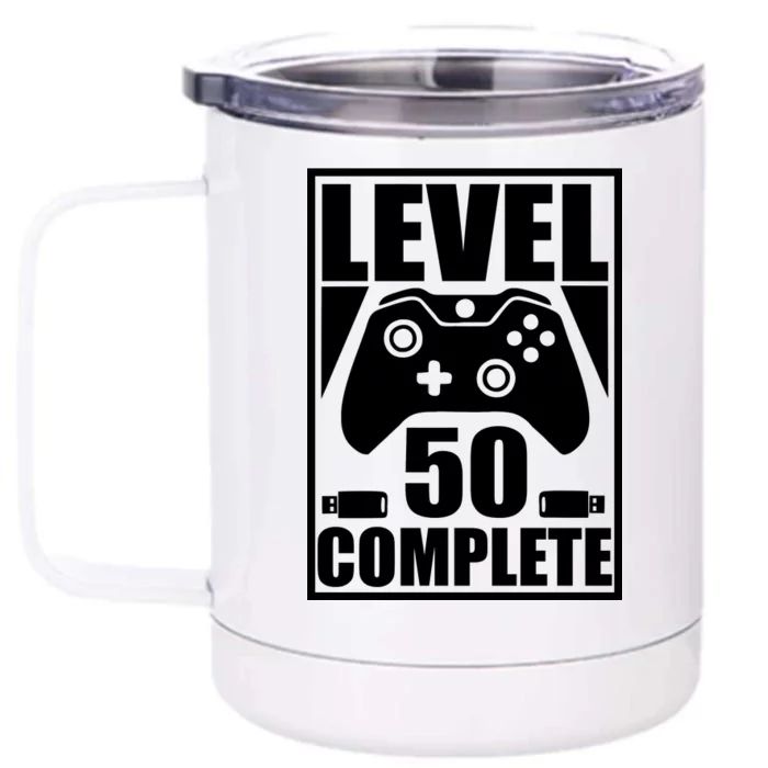 Level 50 Complete Video Gamer 50th Birthday Front & Back 12oz Stainless Steel Tumbler Cup