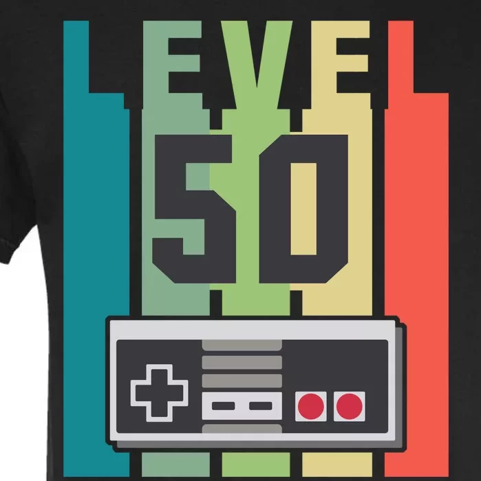 Level 50 Unlocked Funny Retro Gamer Birthday Garment-Dyed Heavyweight T-Shirt