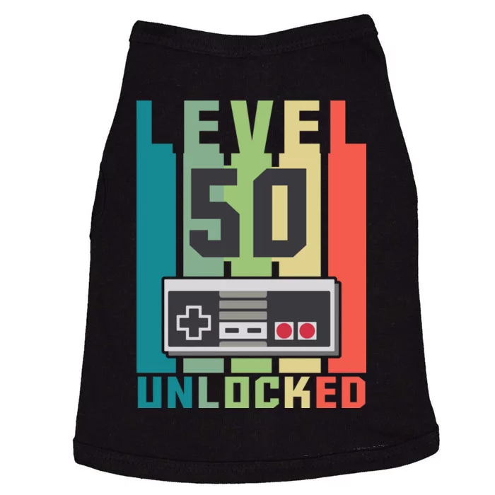 Level 50 Unlocked Funny Retro Gamer Birthday Doggie Tank