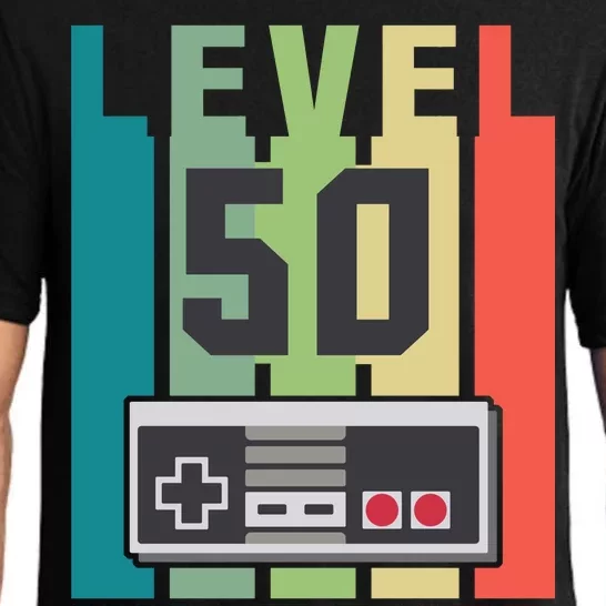 Level 50 Unlocked Funny Retro Gamer Birthday Pajama Set