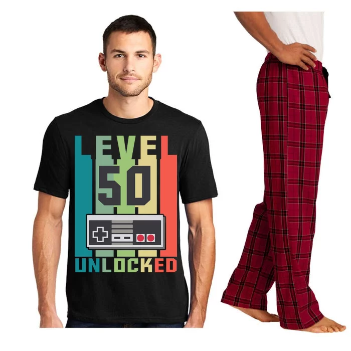 Level 50 Unlocked Funny Retro Gamer Birthday Pajama Set