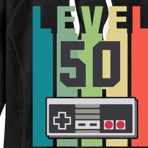 Level 50 Unlocked Funny Retro Gamer Birthday Women's Fleece Hoodie