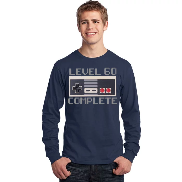 Level 60 Complete Retro Gamer 60th Birthday Tall Long Sleeve T-Shirt