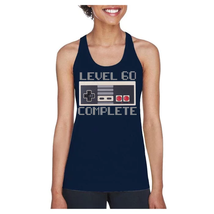 Level 60 Complete Retro Gamer 60th Birthday Women's Racerback Tank