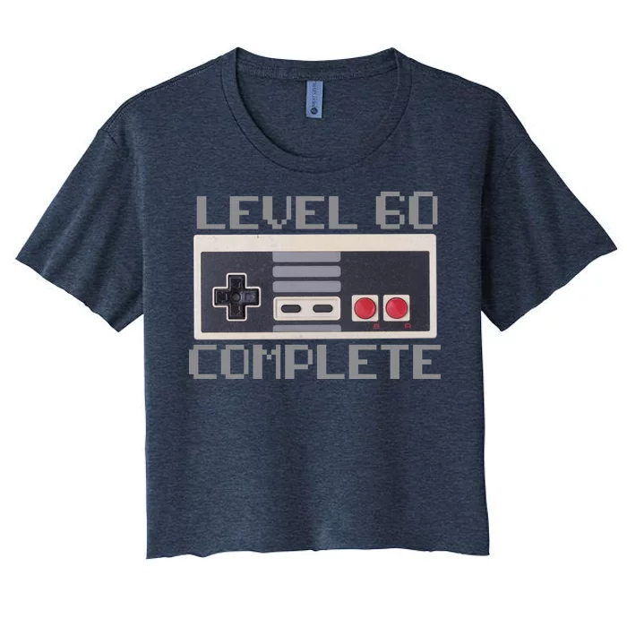 Level 60 Complete Retro Gamer 60th Birthday Women's Crop Top Tee