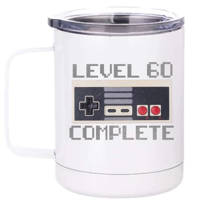 Level 60 Complete Retro Gamer 60th Birthday Front & Back 12oz Stainless Steel Tumbler Cup