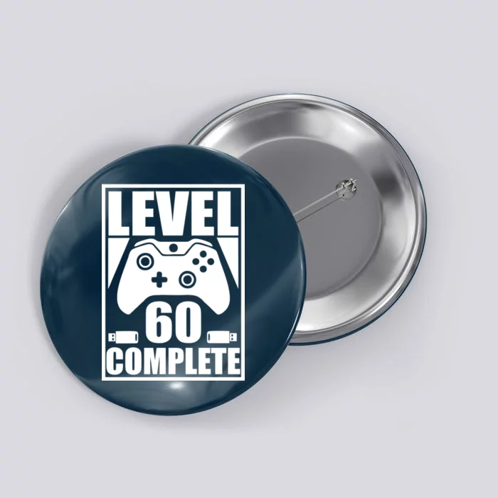 Level 60 Complete Video Gamer 60th Birthday Button