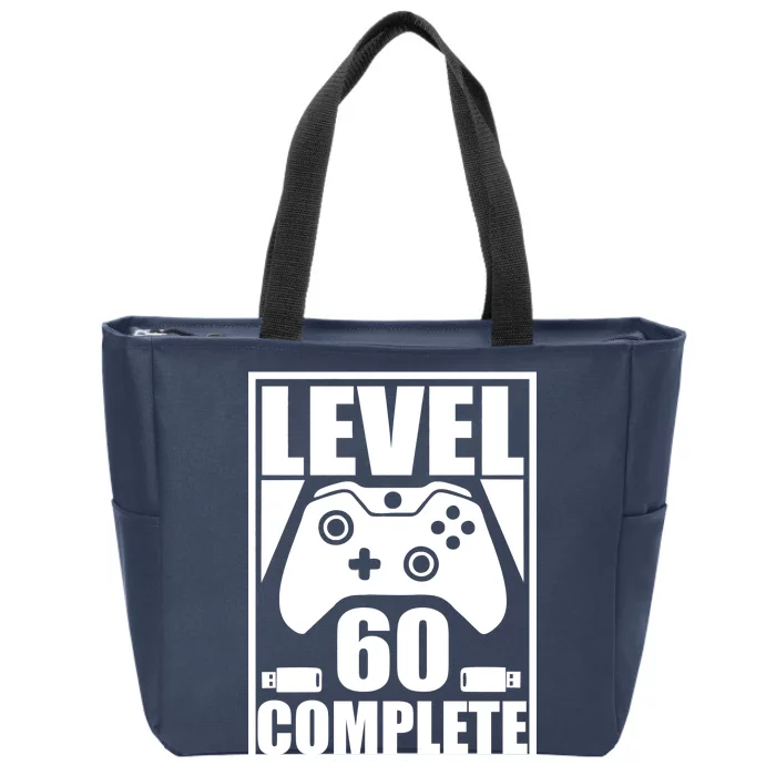 Level 60 Complete Video Gamer 60th Birthday Zip Tote Bag