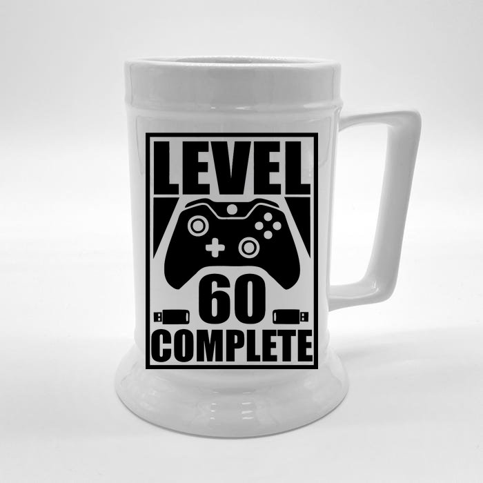 Level 60 Complete Video Gamer 60th Birthday Front & Back Beer Stein