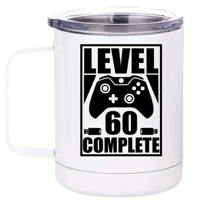 Level 60 Complete Video Gamer 60th Birthday Front & Back 12oz Stainless Steel Tumbler Cup