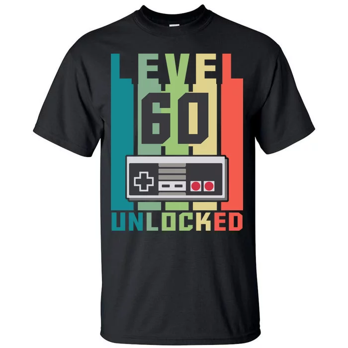 Level 60 Unlocked Funny Retro Gamer Birthday Tall T-Shirt