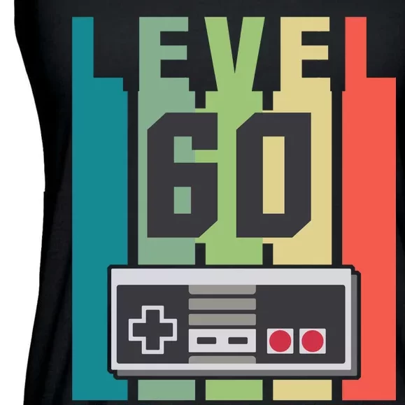 Level 60 Unlocked Funny Retro Gamer Birthday Ladies Essential Flowy Tank