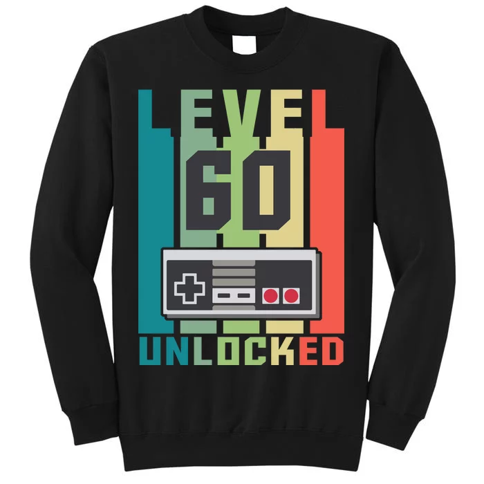 Level 60 Unlocked Funny Retro Gamer Birthday Tall Sweatshirt