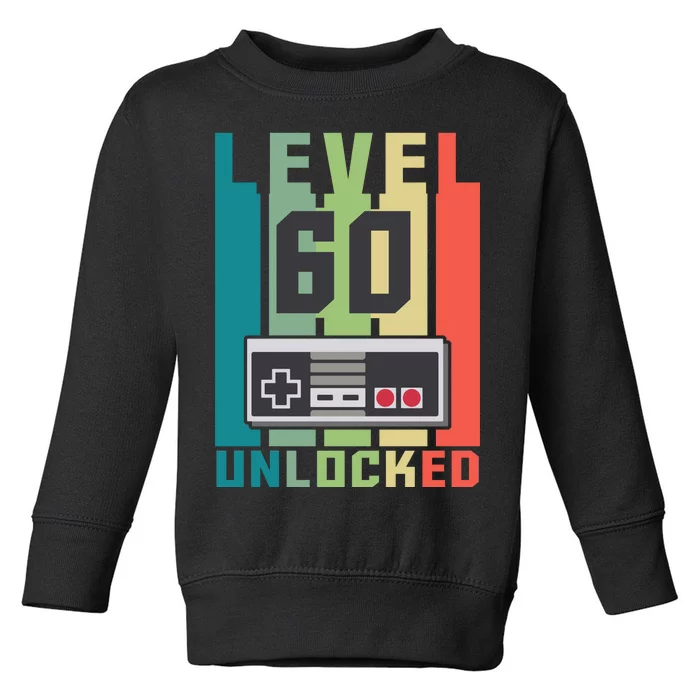 Level 60 Unlocked Funny Retro Gamer Birthday Toddler Sweatshirt