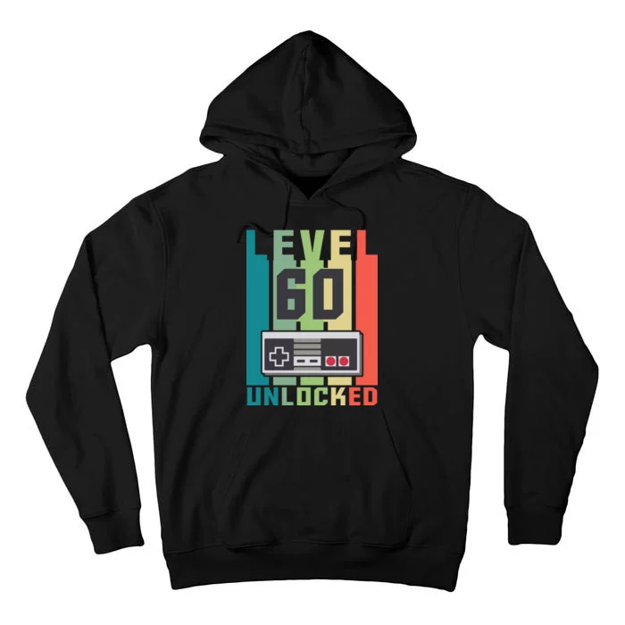 Level 60 Unlocked Funny Retro Gamer Birthday Tall Hoodie