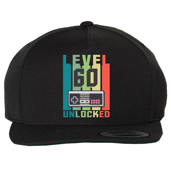 Level 60 Unlocked Funny Retro Gamer Birthday Wool Snapback Cap