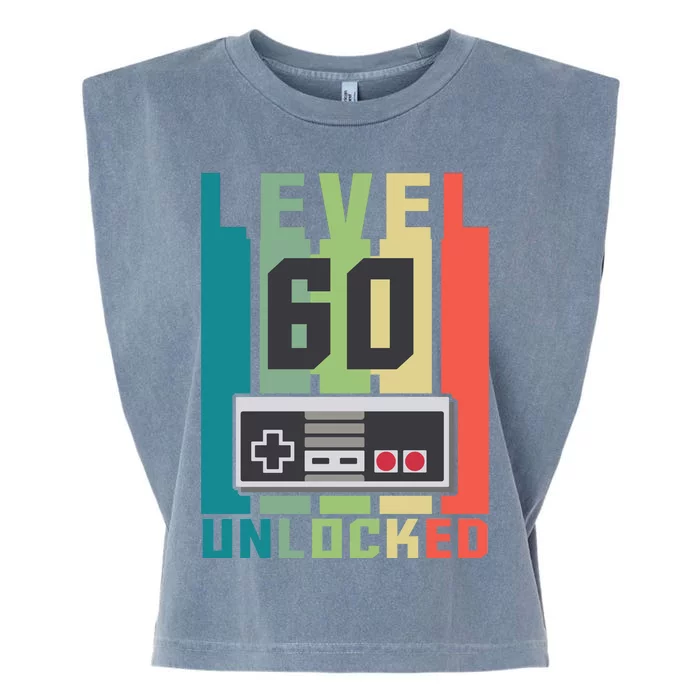 Level 60 Unlocked Funny Retro Gamer Birthday Garment-Dyed Women's Muscle Tee