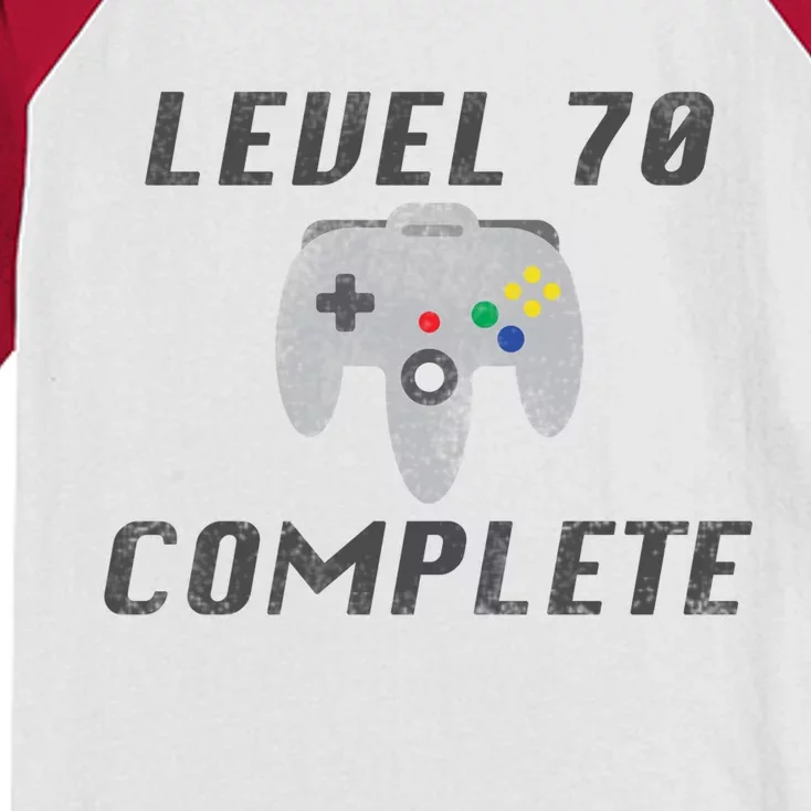 Level 70 Complete 70th Birthday Kids Colorblock Raglan Jersey