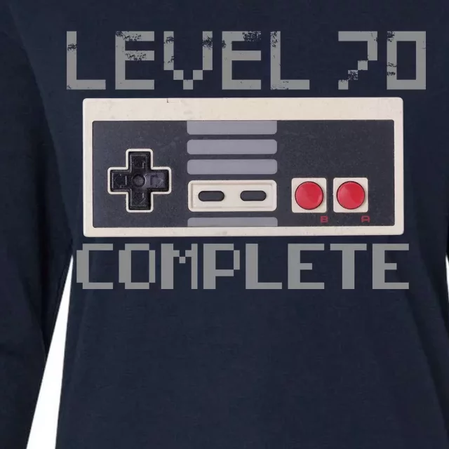 Level 70 Complete Retro Gamer 70th Birthday Womens Cotton Relaxed Long Sleeve T-Shirt