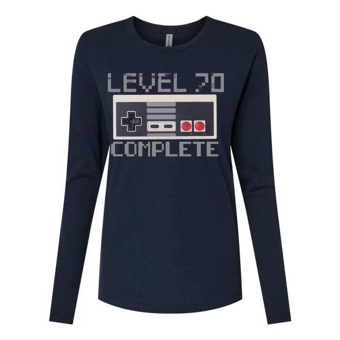 Level 70 Complete Retro Gamer 70th Birthday Womens Cotton Relaxed Long Sleeve T-Shirt