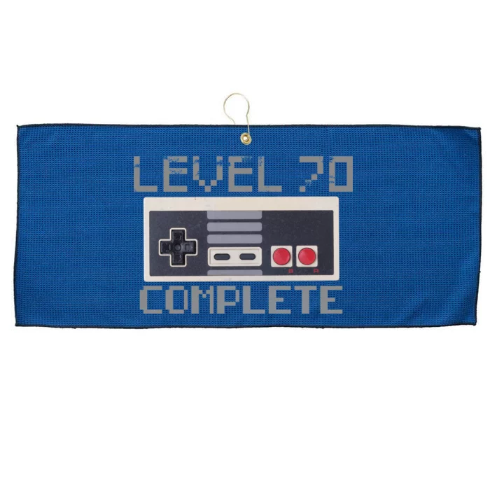 Level 70 Complete Retro Gamer 70th Birthday Large Microfiber Waffle Golf Towel