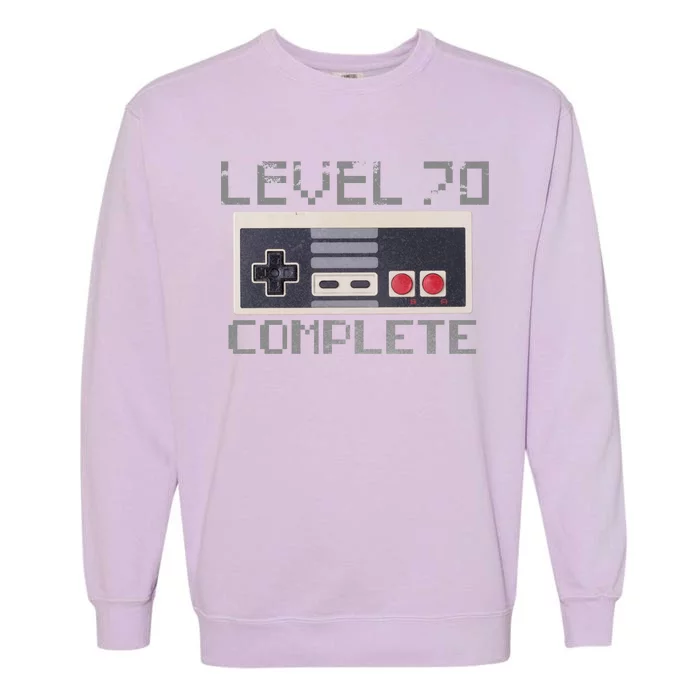 Level 70 Complete Retro Gamer 70th Birthday Garment-Dyed Sweatshirt