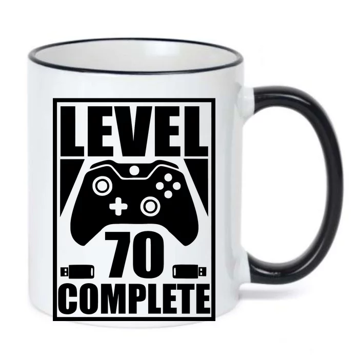 Level 70 Complete Video Gamer 70th Birthday Black Color Changing Mug