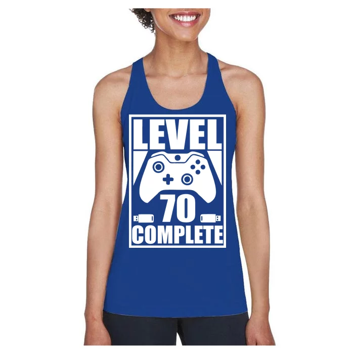 Level 70 Complete Video Gamer 70th Birthday Women's Racerback Tank