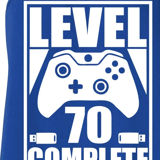 Level 70 Complete Video Gamer 70th Birthday Women's Racerback Tank