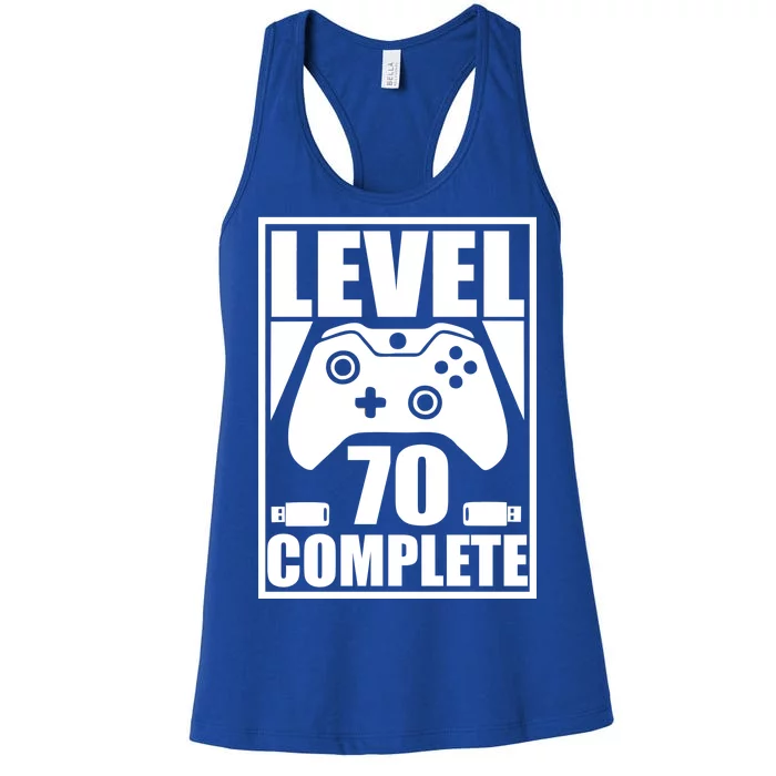 Level 70 Complete Video Gamer 70th Birthday Women's Racerback Tank