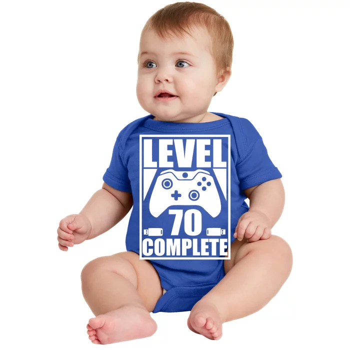 Level 70 Complete Video Gamer 70th Birthday Baby Bodysuit