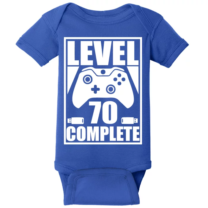 Level 70 Complete Video Gamer 70th Birthday Baby Bodysuit