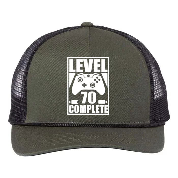 Level 70 Complete Video Gamer 70th Birthday Retro Rope Trucker Hat Cap