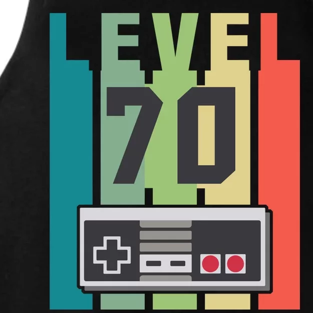 Level 70 Unlocked Funny Retro Gamer Birthday Ladies Tri-Blend Wicking Tank