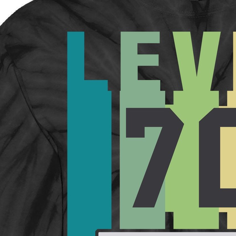 Level 70 Unlocked Funny Retro Gamer Birthday Tie-Dye Long Sleeve Shirt