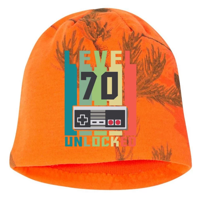 Level 70 Unlocked Funny Retro Gamer Birthday Kati - Camo Knit Beanie