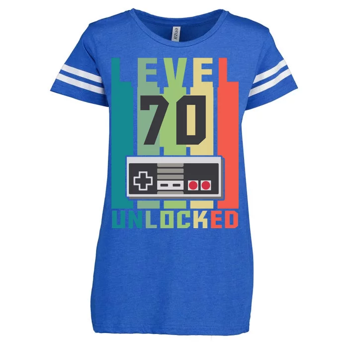 Level 70 Unlocked Funny Retro Gamer Birthday Enza Ladies Jersey Football T-Shirt