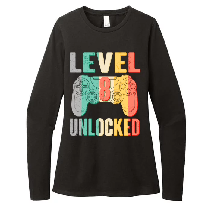 Level 8 Unlocked Eight Years Old Womens CVC Long Sleeve Shirt