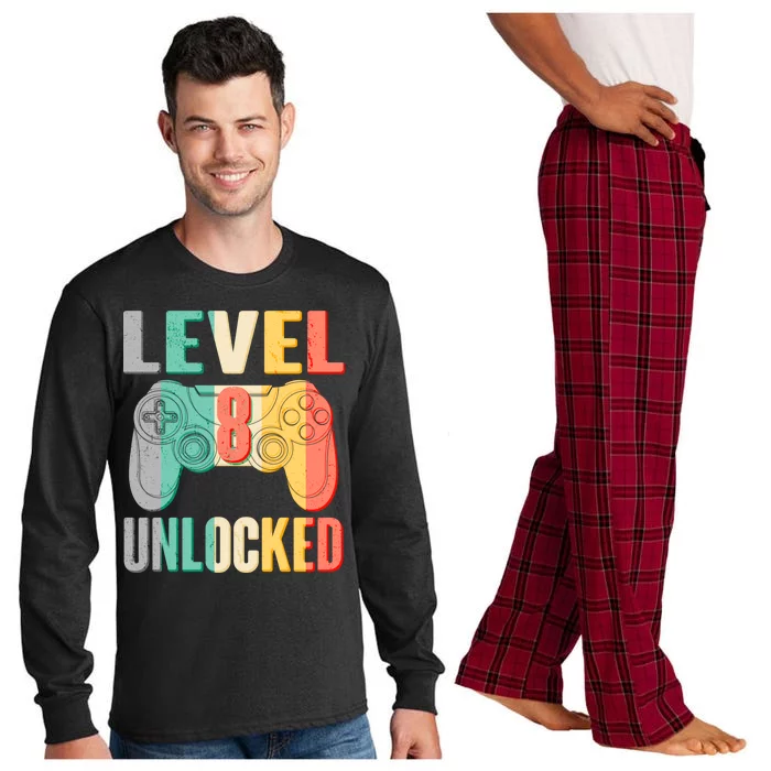 Level 8 Unlocked Eight Years Old Long Sleeve Pajama Set