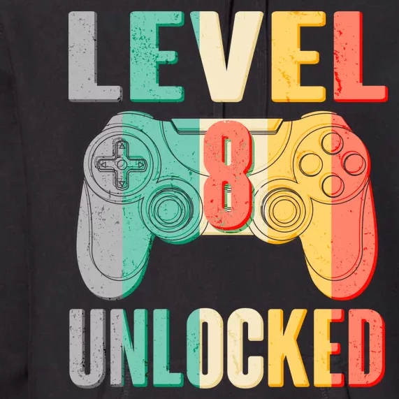 Level 8 Unlocked Eight Years Old Premium Hoodie