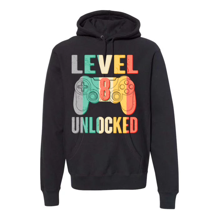 Level 8 Unlocked Eight Years Old Premium Hoodie