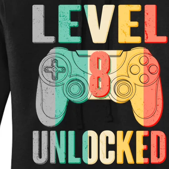 Level 8 Unlocked Eight Years Old Women's Pullover Hoodie