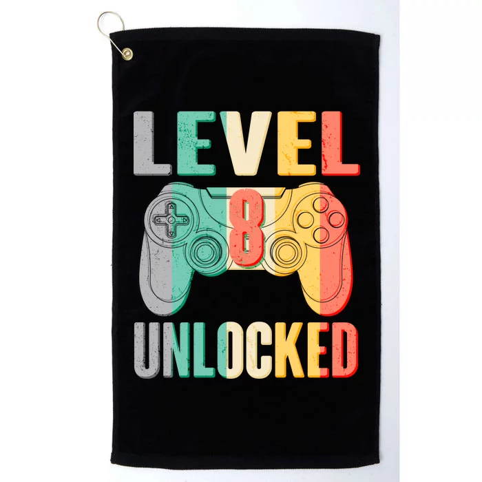 Level 8 Unlocked Eight Years Old Platinum Collection Golf Towel