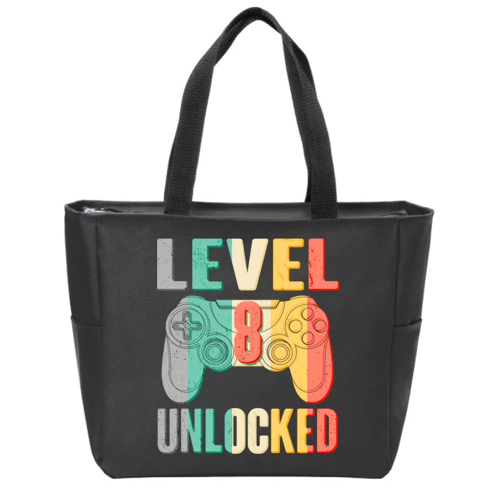 Level 8 Unlocked Eight Years Old Zip Tote Bag