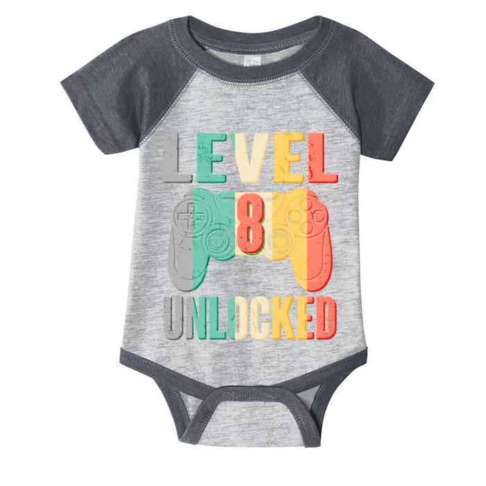 Level 8 Unlocked Eight Years Old Infant Baby Jersey Bodysuit