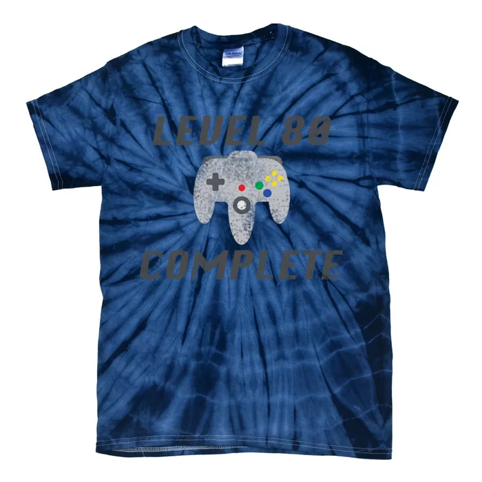 Level 80 Complete 80th Birthday Tie-Dye T-Shirt